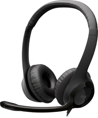Logitech H390 Wired Headset  Stereo Headphones with Noise-Cancelling Microphone  USB  In-Line Controls  PC/Mac/Laptop - Black