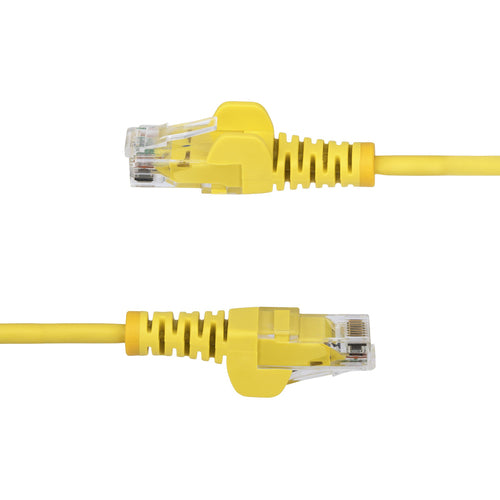 StarTech.com 15ft Yellow Slim CAT6 Ethernet Cable, Snagless, 100W PoE, UTP, LSZH, 28AWG Pure Bare Copper Wire, Slim RJ45 Network Patch Cord w/Strain Reliefs, Individually Tested