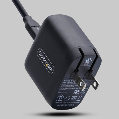 StarTech.com 65W USB-C Laptop Charger, GaN Charger with Power Adapter Brick for Dell, XPS, HP ProBook, MacBook Pro, Microsoft Surface Pro, Black
