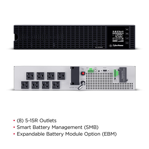 CyberPower Online S Series OL1K5RM uninterruptible power supply (UPS) Double-conversion (Online) 1.5 kVA 1200 W 8 AC outlet(s)
