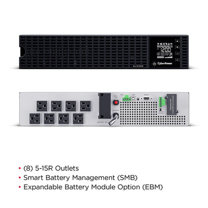 CyberPower Online S Series OL1K5RM uninterruptible power supply (UPS) Double-conversion (Online) 1.5 kVA 1200 W 8 AC outlet(s)