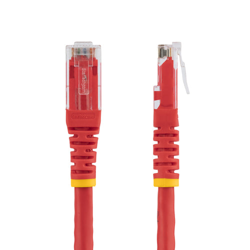 StarTech.com 6ft CAT6 Ethernet Cable - Red CAT 6 Gigabit Ethernet Wire -250MHz 100W PoE RJ45 UTP Molded Network/Patch Cord w/Strain Relief/ Individually Tested