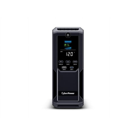 CyberPower Intelligent LCD BRG1500AVRLD2 1500VA Mini-tower UPS - Mini-tower - AVR - 8 Hour Recharge - 2 Minute Stand-by - 120 V AC Input - 120 V AC Output - Serial Port - 12 x NEMA 5-15R