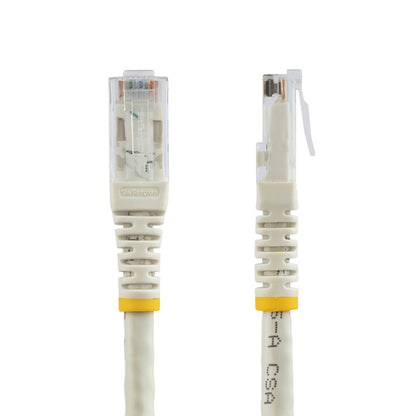 StarTech.com 10ft CAT6 Ethernet Cable - White CAT 6 Gigabit Ethernet Wire -250MHz 100W PoE RJ45 UTP Molded Network/Patch Cord w/Strain Relief/ Individually Tested