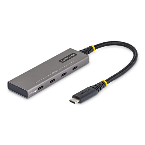 StarTech.com 4-Port USB-C Hub, 10Gbps, 100W PD Charging, 4x USB-C Ports, Overcurrent Protection, PCR Aluminum, For MacBook / Dell / ThinkPad / HP / iPad / Tablet