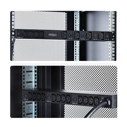 StarTech.com 20-Outlet Rackmount PDU, 1U Server Power Strip, 16x C13 + 4x C19, 8x Front and 12x Rear Outlets, NEMA L6-30P Wall Connection, 30A/240V, UL-Listed, TAA