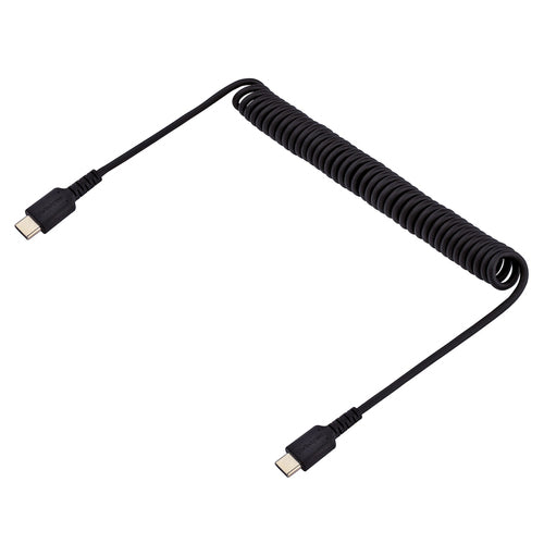 StarTech.com 3ft (1m) USB-C Fast Charging Cable, Rugged, Coiled, Charge & Sync, 3A, USB 2.0, TPE Jacket and Aramid Fiber - USB C Charging Cord