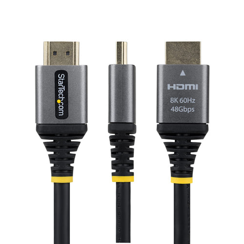 StarTech.com 12ft (3.6m) Certified Ultra High Speed HDMI Cable, 8K 60Hz/4K 120Hz, HDMI 2.1 Cable with HDR10+ / eARC, 48Gbps, 8K HDMI Cord for Monitor/TV/Display, Flexible TPE Jacket