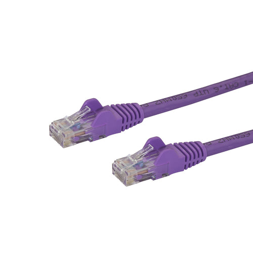 StarTech.com 1ft CAT6 Ethernet Cable - Purple CAT 6 Gigabit Ethernet Wire -250MHz 100W PoE RJ45 UTP Network/Patch Cord Snagless w/Strain Relief Individually Tested
