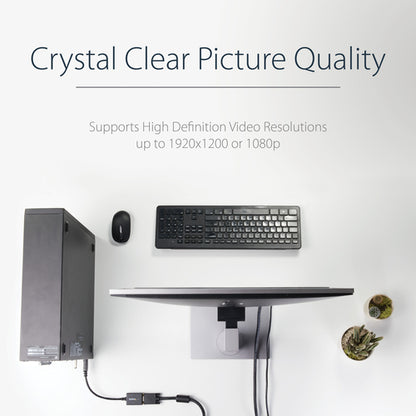 StarTech.com DisplayPort to VGA Adapter - Active DP to VGA Converter - 1080p Video - DisplayPort Certified - DP/DP++ Source to VGA Monitor Cable Adapter Dongle - Latching DP Connector