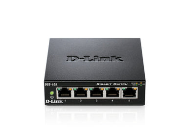 D-Link DGS-105 network switch Unmanaged L2 Gigabit Ethernet (10/100/1000) Desktop Black
