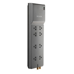 Belkin BE108230-12 Home/office Surge Protector  8 Outlets  12 Ft Cord  3390 Joules  Dark Gray