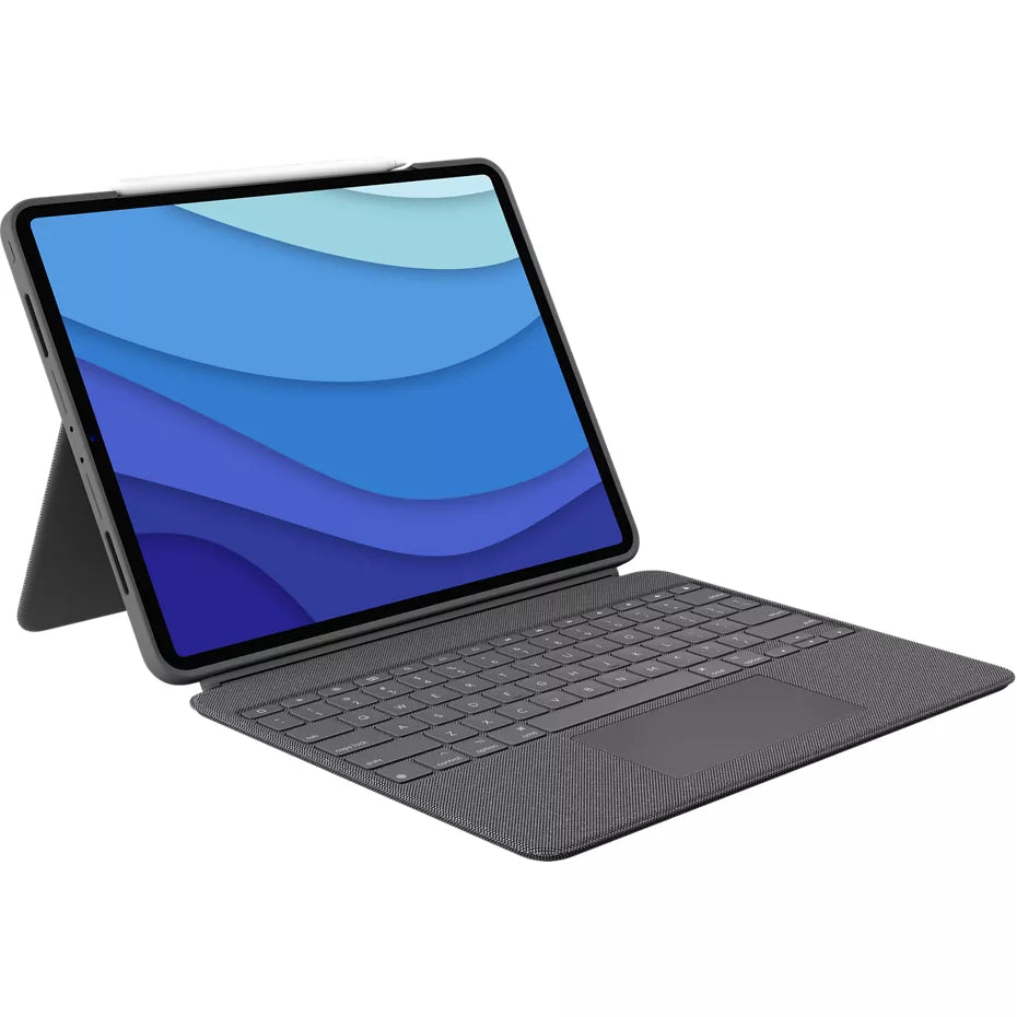 Logitech Combo Touch iPad Pro 12.9-inch (5th  6th gen - 2021  2022) Keyboard Case - Detachable Backlit Keyboard with Kickstand  Oxford Gray