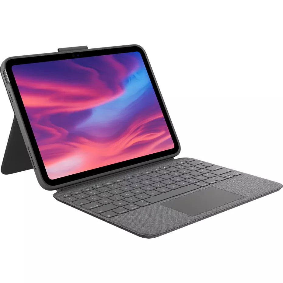 Logitech - Combo Touch Keyboard and Trackpad Case for Apple iPad -Latest Model - (10th Gen) with Detachable Backlit Keyboard - Oxford Gray