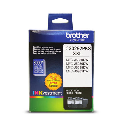 Brother LC30292PKS cartouche d'encre noirextra haute capacite - paquet double