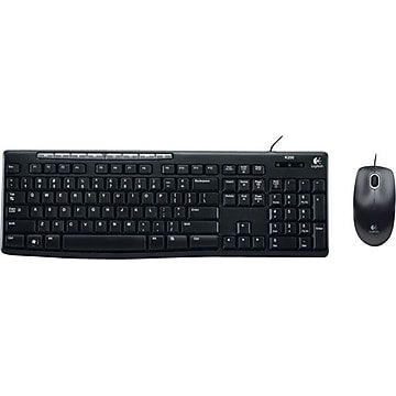 Logitech MK200 Media Combo  Keyboard/Mouse  Wired  USB  Black