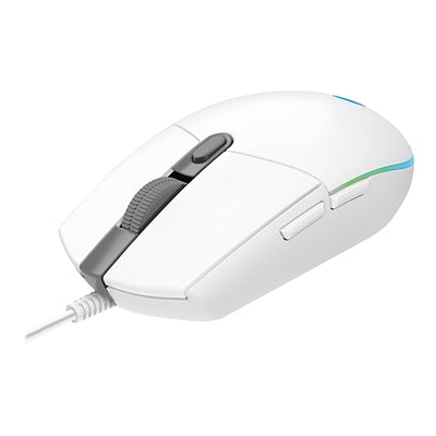 Logitech G203 Wired Gaming Mouse  8 000 DPI  Rainbow Optical Effect LIGHTSYNC RGB  6 Programmable Buttons  White