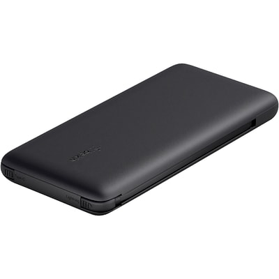 Belkin Power Bank  BoostCharge Plus 10k mAh Portable Charger w/Integrated Lightning Cable & USB-C Cable - iPhone Charger - Battery Pack for iPhone 16 Pro Max  iPhone 16  iPhone 15  iPhone 14 - Black