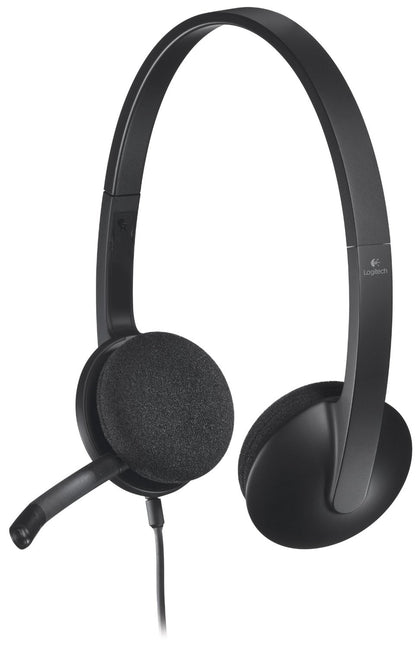 Logitech H340 USB Headset with Noise-Cancelling Mic  Black
