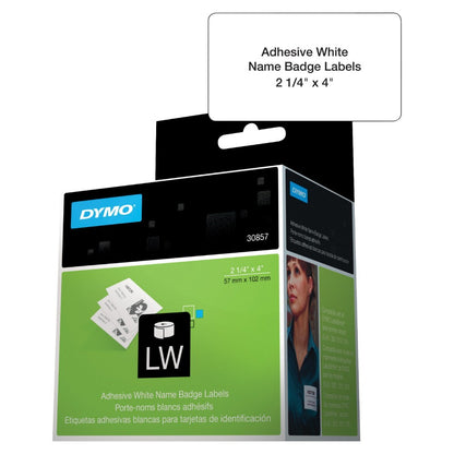 DYMO Authentic LW Name Badge Labels for LabelWriter Printers  White  2-1/4  x 4   1 Roll of 250