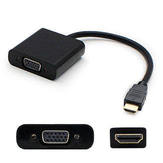 Addon 8in Hdmi To Vga Cable - Video Converter - Hdmi - Vga - Black - For Lenovo Ideapad 3 15  Ideapad Gaming 3 15  Legion 5 15  Thinkcentre Neo 50