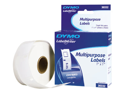DYMO Authentic LW Multi-Purpose Square Labels for LabelWriter Printers  1  x 1   1 Roll of 750